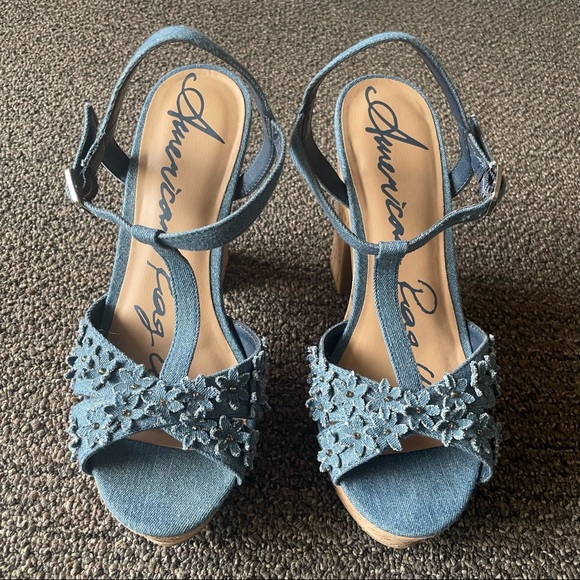 🛑SOLD!!🛑 Cork & Denim Platform Heels - Picture 10 of 13